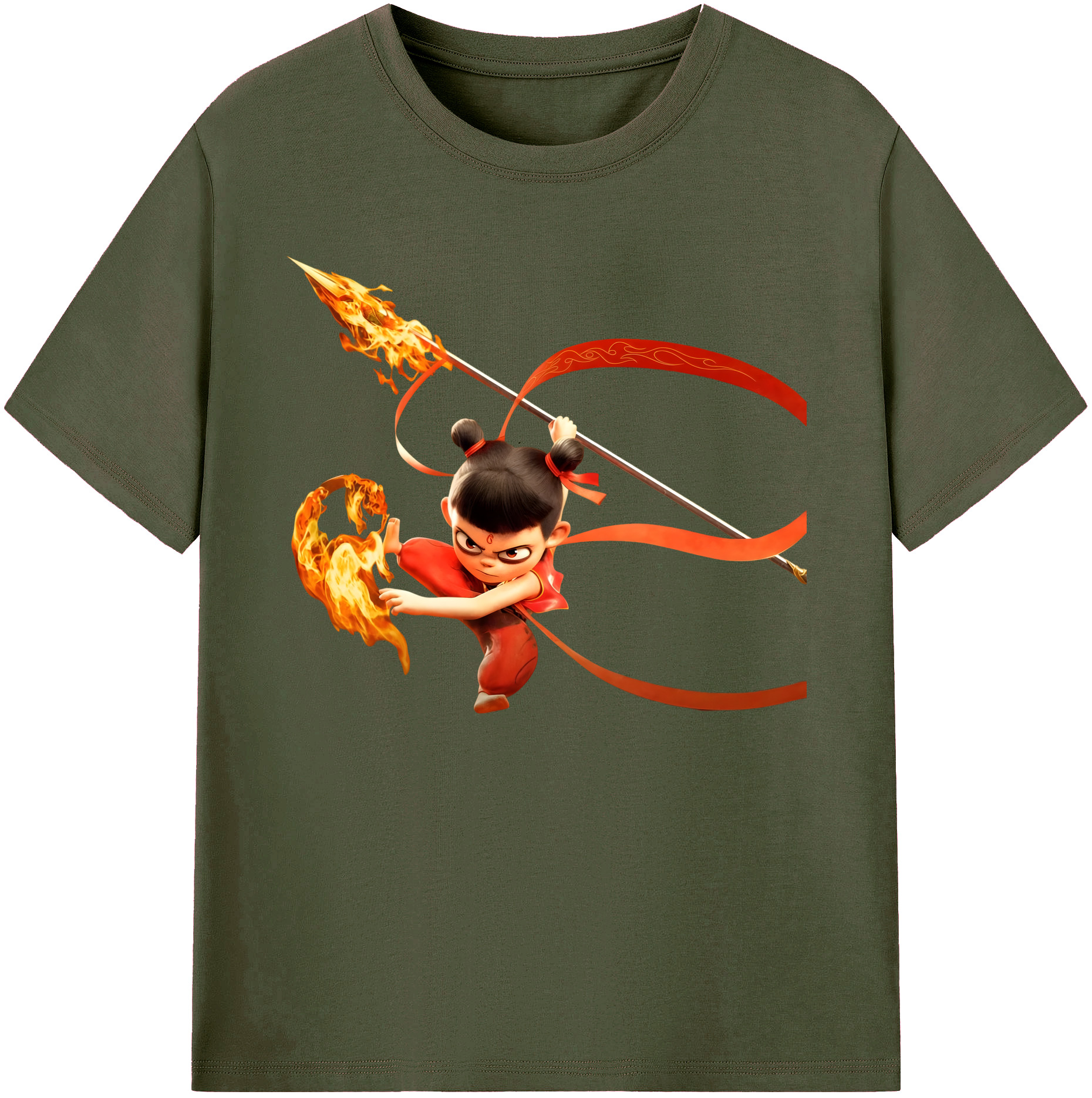 （画像用） Ne Zha 2 ナタ 魔童の大暴れ 綿100％ メンズ半袖Tシャツ｜肌触りやわらか＆通気性